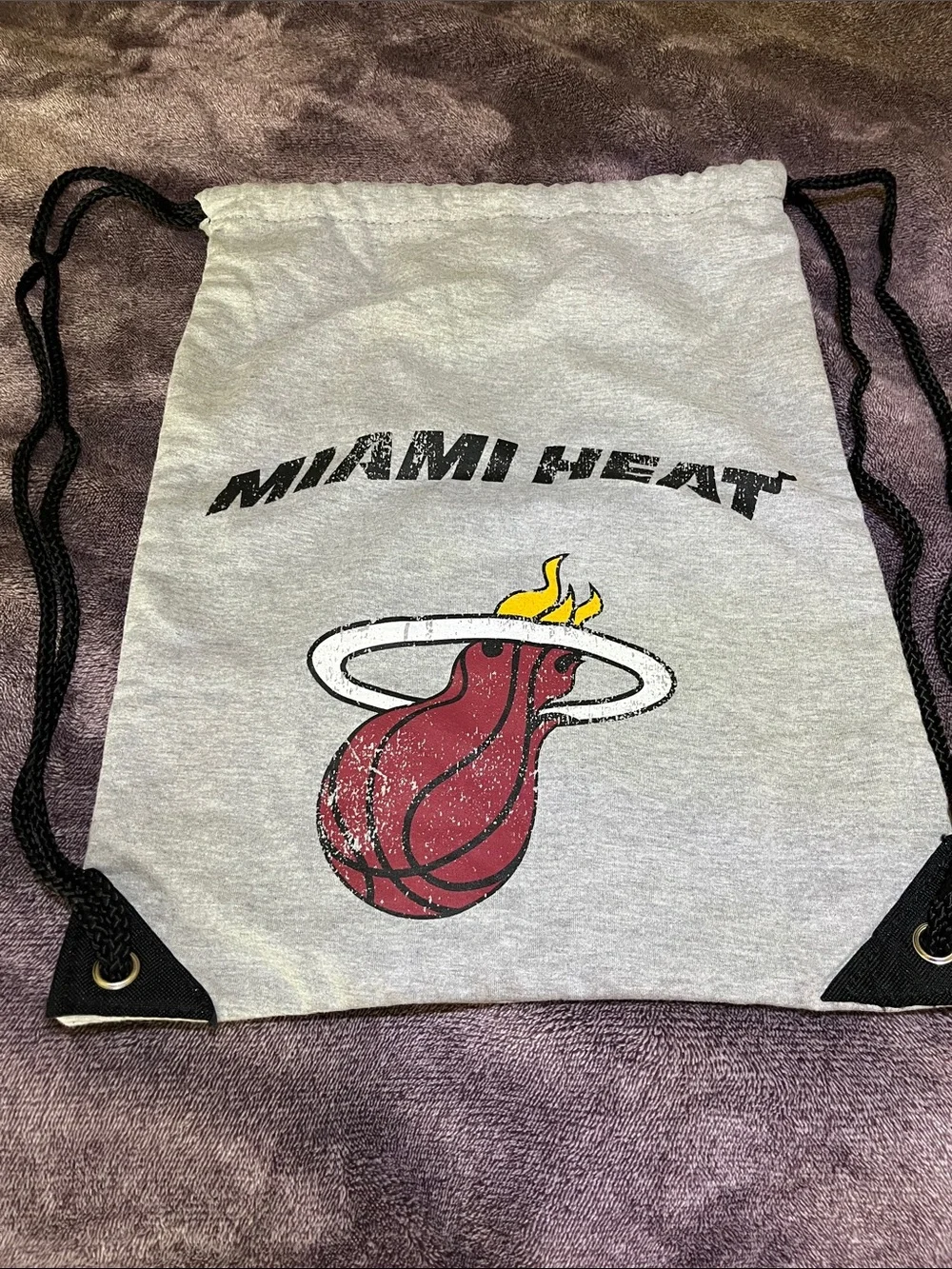 NBA Gray Drawstring Bag with Red/Blue Logo